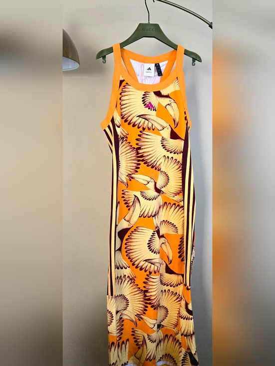 adidas Dresses & Skirts - NWT ADIDAS x FARM RIO Orange Graphic Tucan Print Slim Sleeveless Dress Size: M